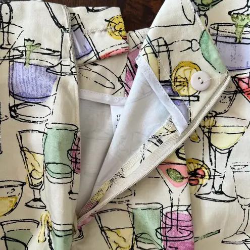 NWT Fibers by Barbera Lesser Women’s Cocktail Print Cropped Pants Size 4