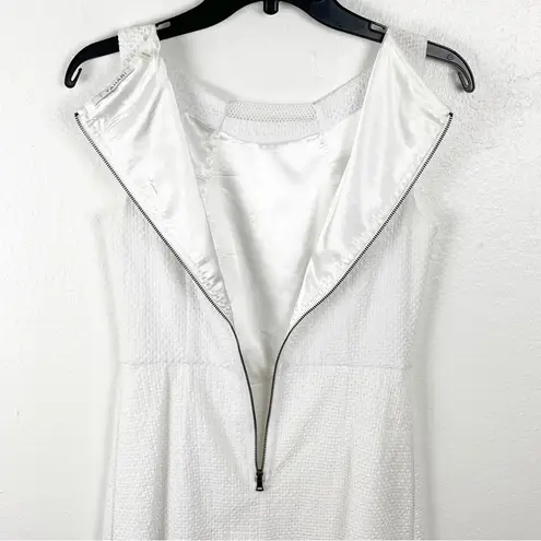 T Tahari Maylin White Lined Sleeveless Exposed Back Zipper Dress, Size 2