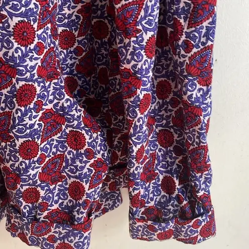 XiRENA Grady Romper Nichols Floral Cotton Belted Purple Size L