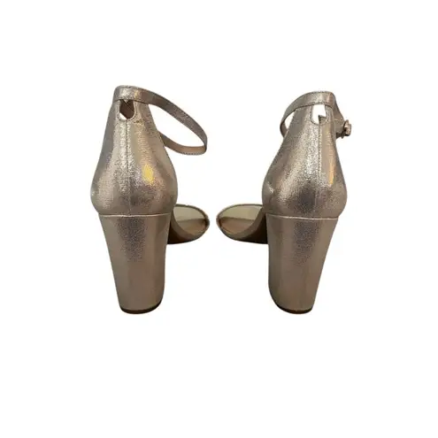 Kelly & Katie Hailee Sandal Womens Size 9M Beige Gold Shimmer 3.5 in Heel NEW