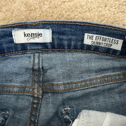 Kensie  Effortless Skinny Crop Distressed Denim Jeans in Size 6 8