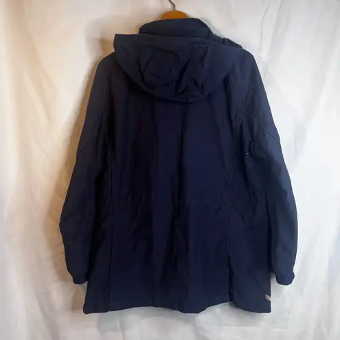 ZX Platinum Hooded Zip Up Rain Wind Jacket Lightweight Cotton Blend Size Large Blue