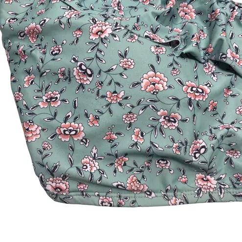 BluC Womens Plus Size 3X Bikini Bathing Suit Top Off Tie Shoulder Strap Floral