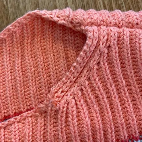 Lumiere Orange Striped Slouchy Knit Sweater Womens Large