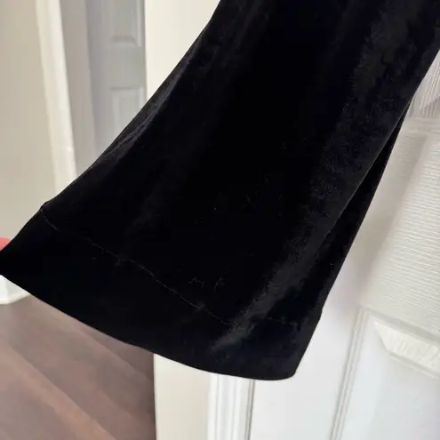 RCG Velvet Lace Up Hoodie Black with Blue Satin Lined Hood Women’s Medium