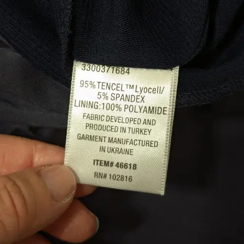 Garnet Hill Poet Knit Dress Tassel Boho Navy Blue Womens Small Cottagecore Plain