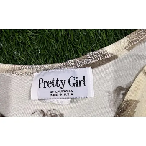 Pretty Girl Y2K Made in USA Crop Top Stretchy Polyester M 90s 2000s Clubwear Size M