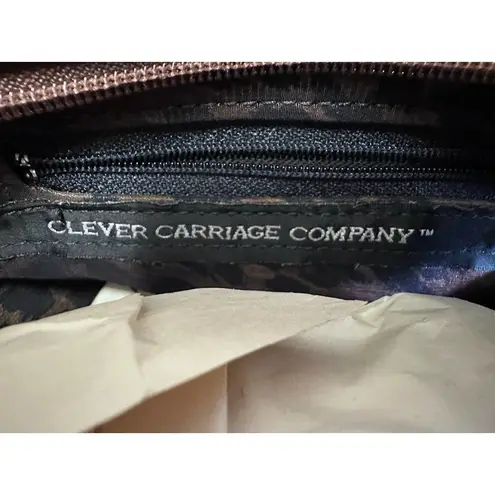 Rare Clever Carriage Company Faux Fur & Snakeskin Satchel Style Bag NWOT Brown