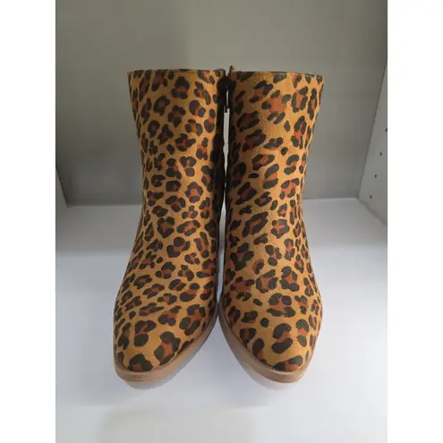 Very Volatile Cheetah Print Zip High Heel Ankle Boots Womens Size 6.5
