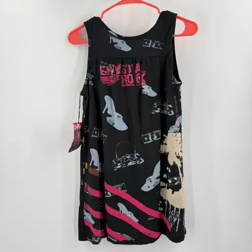 Crystal Rock Y2K Tank Medium NWT Christian Audigier Limited Edition #12/1000 Black