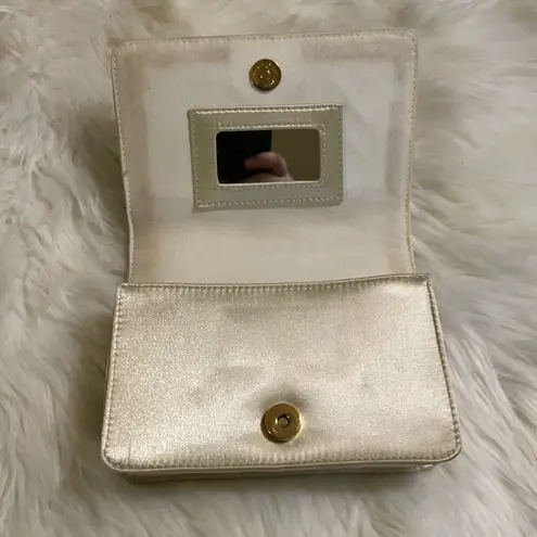 Etienne Aigner Vintage Cream Satin Large Clutch