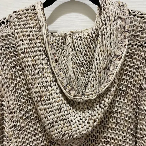 BCBGMAXAZRIA   Cream & Brown Knit Zip Up Hooded Sweater