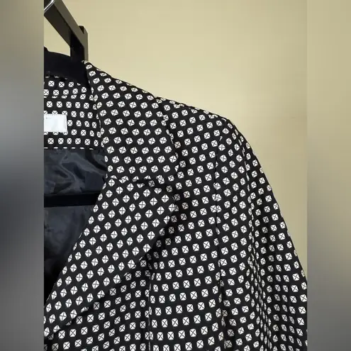 Le Suit Vintage Essentials Black White Polka Dot Jacquard Blazer Classic Chic 6