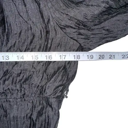 Current Air Anthropologie Sequin Fringe Cut Out Back Long Sleeve Black Top M