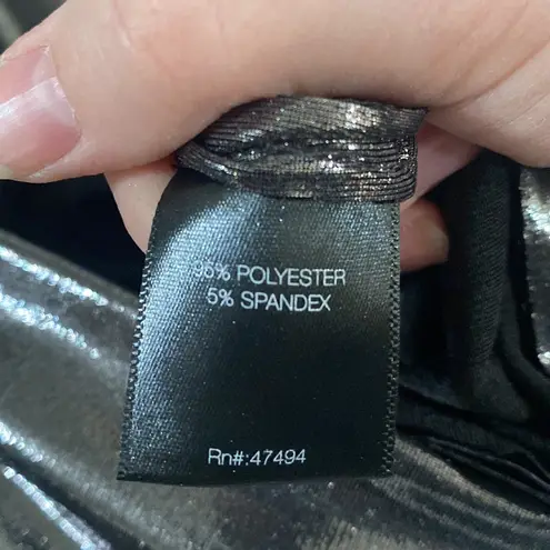 Norma Kamali Anthro gunmetal pencil pants metallized shiny disco size L