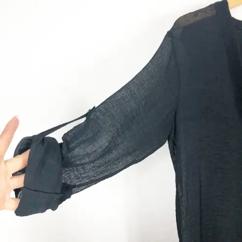 Helmut Lang Black Swift Button Down Triacetate-Blend Top Size Small Quiet Luxury