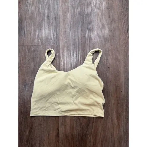 Offline by Aerie Light Yellow Sunburst Logo Crop Tank Top S