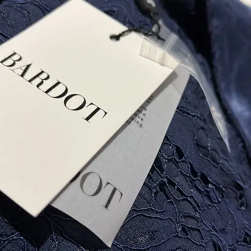 Bardot NWT Riviera Crossover Halter Neck Cutout Corset Dress In Navy