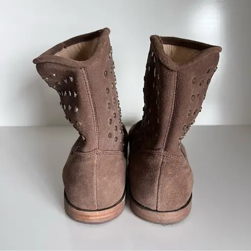 Beek Studded Junco Suede Ankle Boots Tan Size 11