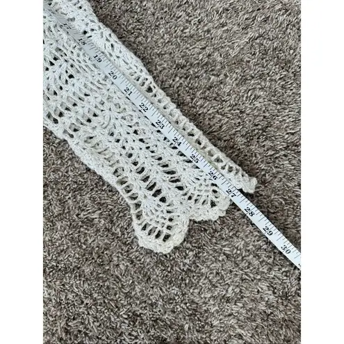 vintage y2k by deisgn open front loose knit white glitter cardigan sweater XL