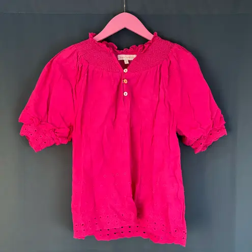 House of Harlow 1960 Puff Sleeve Eyelet Top