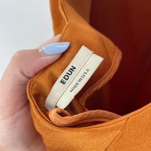 EDUN Women's Burnt Orange Rust Satin V