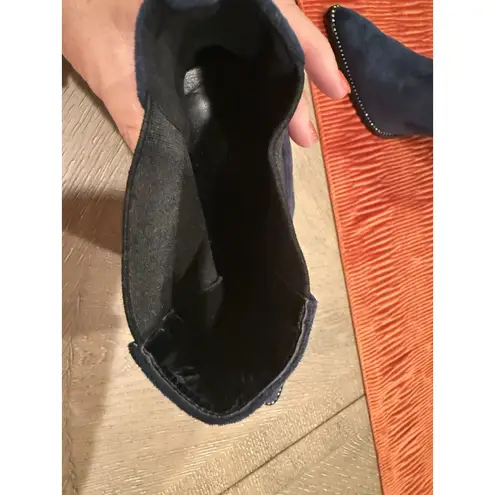 Miss Lola Women's Teal Stretch Faux Suede Pointed Toe Boots/Heels, Size 9 Blue