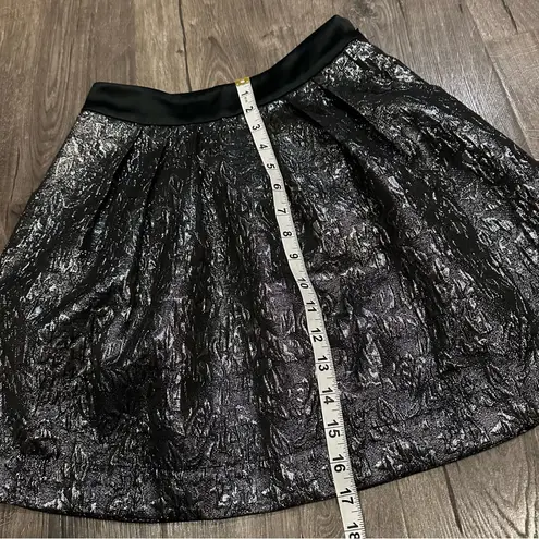 Guess by Marciano Guess Marciano Skirt Y2K Floral Black Metallic Foil Silver Party Size 0 Pockets