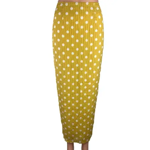 Toby Heart Ginger Lulus Selena Yellow Polka Dot Midi Fitted Pencil Skirt Size XS