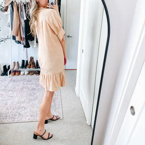 BAUM UND PFERDGARTEN Neutral Cream Cheetah Mini Dress Size M