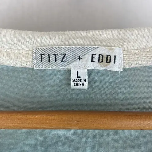 Fitz + Eddi  Blue & Ivory Long Sleeve Tee T Shirt L