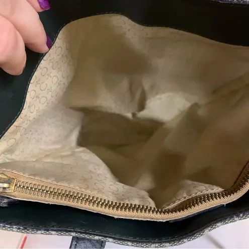 CELINE TOTE BAG IN MACADAM CANVAS & LEATHER GRAY SIGNATURE PRINT TOTE BAG