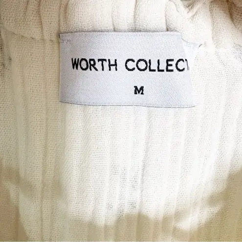 Worth Collective Avery Tiered Cotton Midi Dress in Soy/Sage Foliage Size M Green Size M