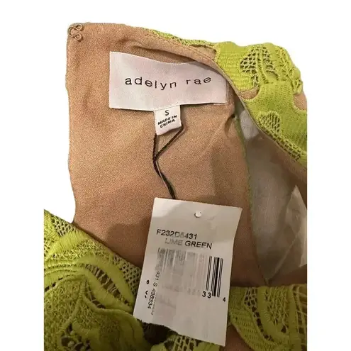 Adelyn Rae NWT! Cassie 3D Crochet Mini Dress in Lime Green Sz S