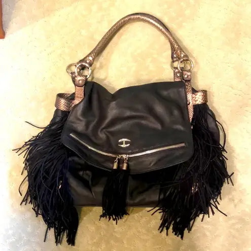 Just Cavalli Rare  leather bag with fringe