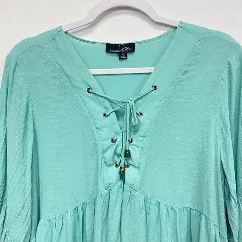 Suzanne Betro womens 100% rayon ¾ sleeve green top plus blouse size 2x