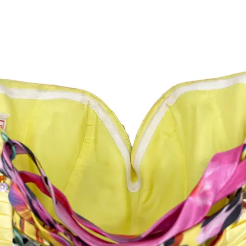 Vintage Kiss Kiss Formal Strapless Beaded Dress Size 4 Dopamine Dressing Y2K