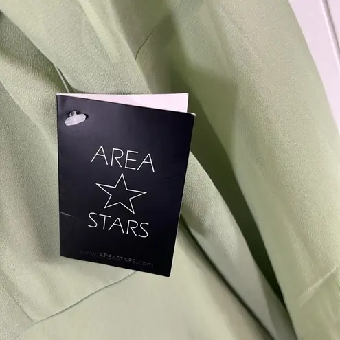 NWT Area Stars Sage Maggie Bell Sleeve Midi Dress V Neck Bustline Pleat Medium Green