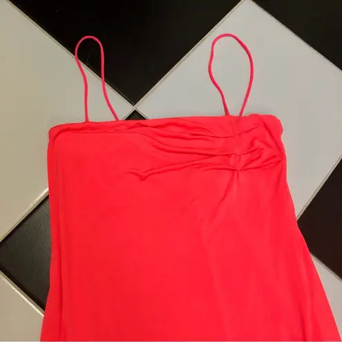 Le Superbe NWT Entourage Midi Slip Dress Hot Pink Coral Neon Slinky Satin size S