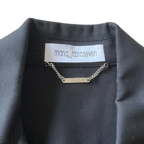 Maria Grazia Severi Women's 44 Cropped Black Jacket Mesh Quiet Luxury Neutral Size M