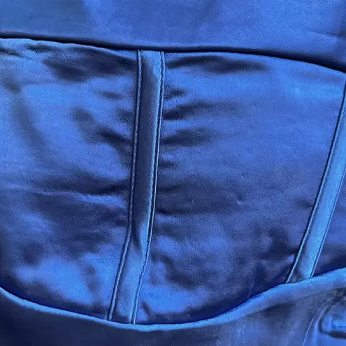 Hello Molly  My Fierce Love Satin Midi Dress Blue Medium - Image 8