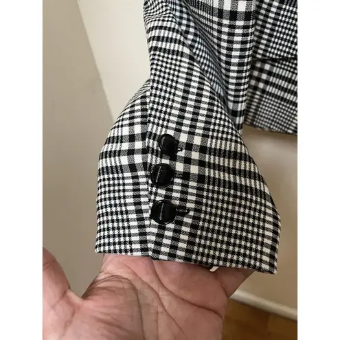 Maison d' Amelie Gingham Plaid One Button Pocket Blazer Size Medium Multiple