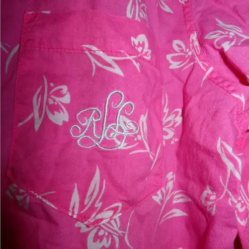 Ralph Lauren Vintage  Pink and White Floral Pajama Top