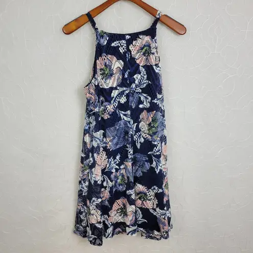 Luxology Floral Mini Blue Summer Women's Dress Size 8