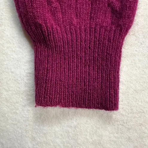 Vintage Outlander Studio Lambswool Angora Cable Knit Polo Sweater Dress Pink M Purple Size M