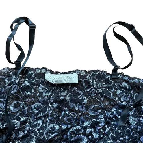 Seductive Wear by Cinema Etoile Bra Vintage Lace Wirefree Size Large Brami Cami Black