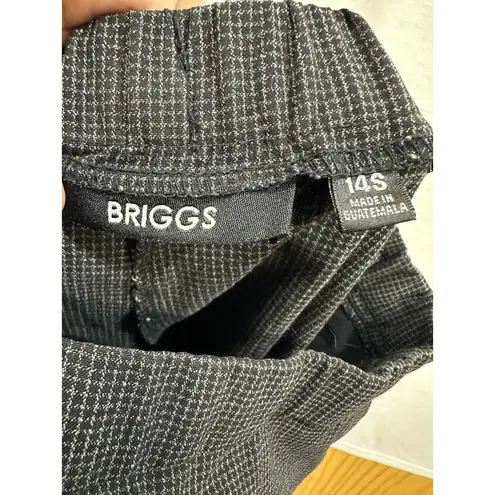 Briggs New York Briggs NY Black Check Stretch Slacks Pants Women's Size 14 Plus Short Petite