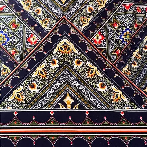 Westport Blue Red 3/4 Sleeve Casual Dress Bohemian boho style size 12 mini dress