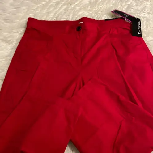 kim rogers  Comfort Waist Crop Pants size 12 brand new color red two front pocket