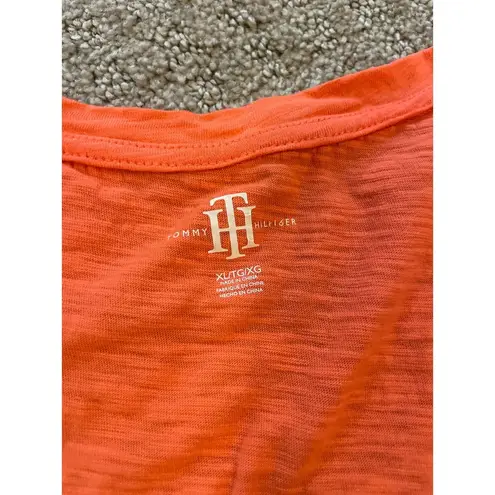 Tommy Hilfiger  Orange V-Neck Short Sleeve Top XL